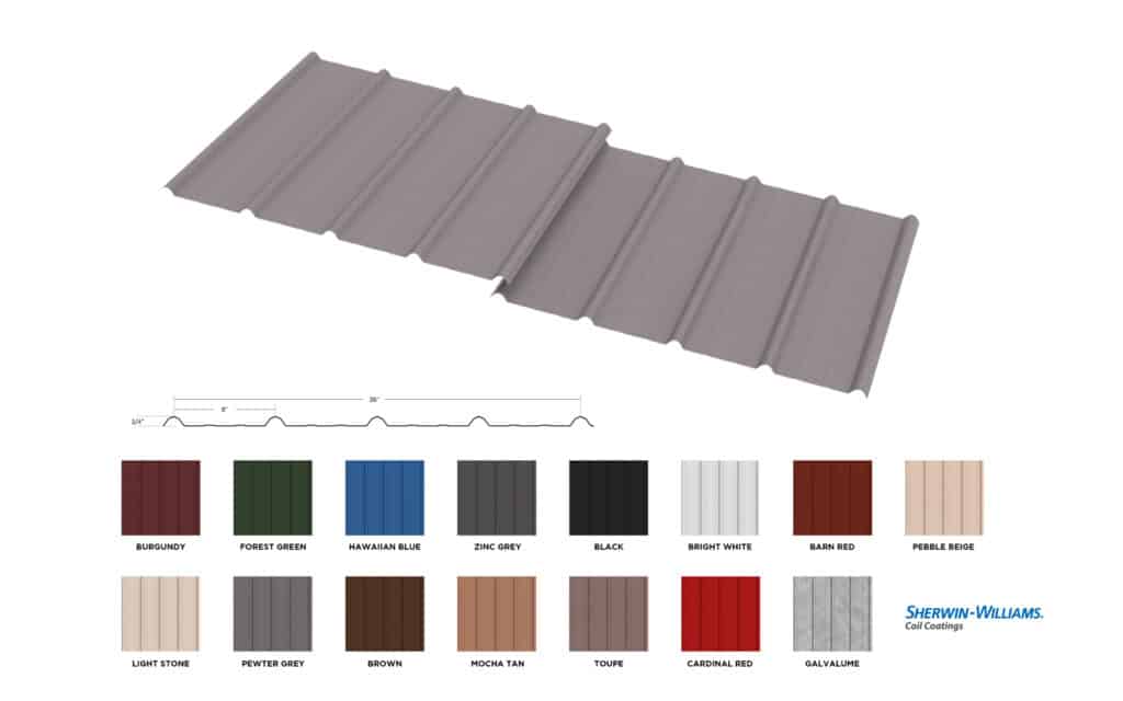 Sherwin-Williams steel panel photo with color choices