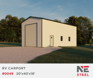 20'x40'x16' Fully Enclosed RV Carport - Northedge Steel