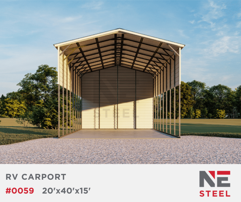 20'x40'x15' RV Carport - Northedge Steel